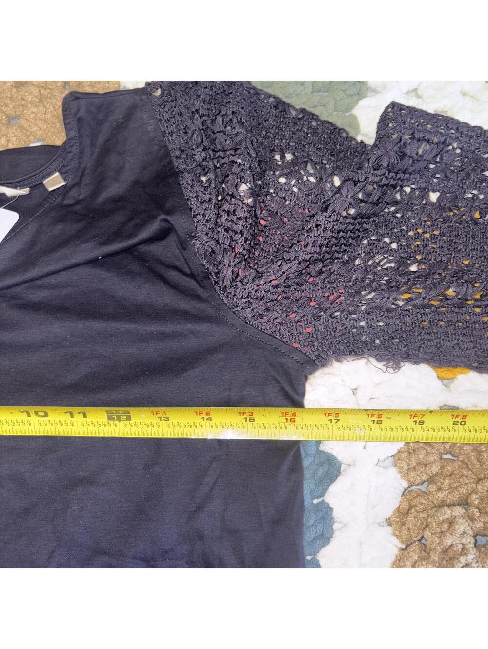 Soft Surroundings NEW $90 Womans S Leila Pullover Lace Sleeve Long Sleeve Top - Picture 8 of 9